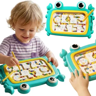 Montessori magnētiskā labirinta tāfele “Krabis”, tirkīza