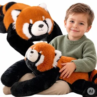 Sveramais sensoro rotaļu lācītis — sarkanā panda, 1,5 kg