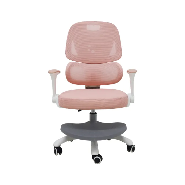 Bērna rakstāmgalda krēsls – ergonomisks, pagriežams, regulējams, rozā krāsā