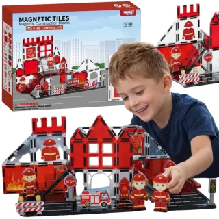 3D magnētisko klucīšu komplekts “Ugunsdzēsēji”, 48 gab.