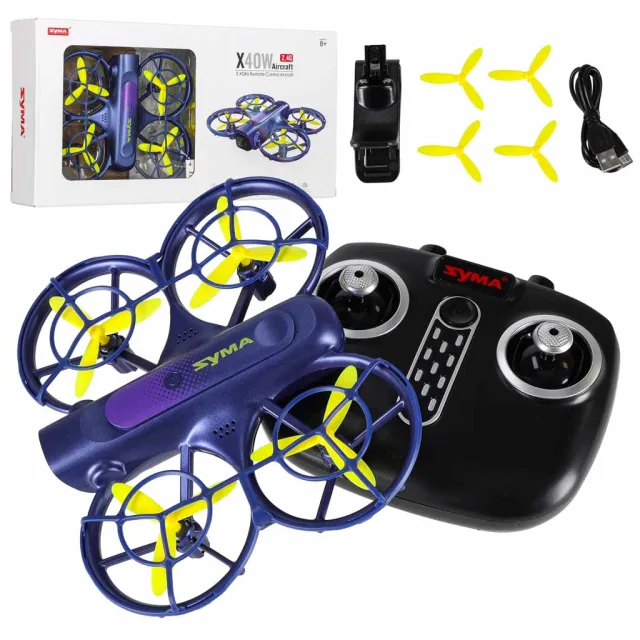 RC dronis Syma X40W FPV WiFi 2,7K HD 360° apgriešanās USB kamera 6AXIS