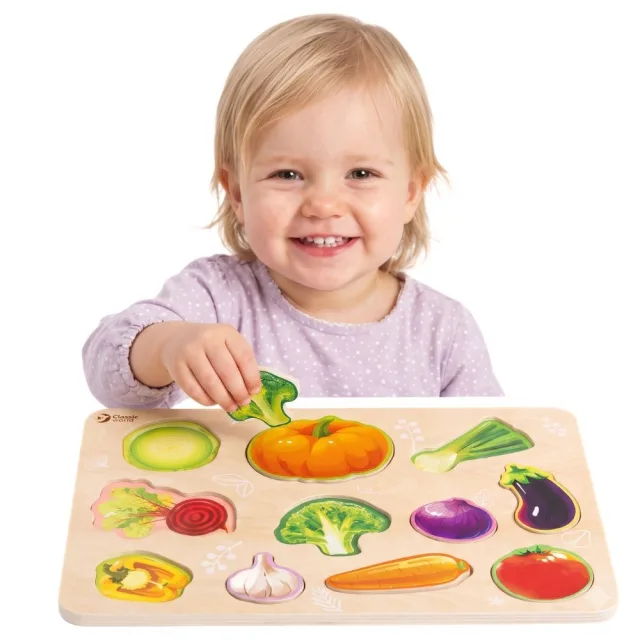 Koka Montessori puzle “Dārzeņi”