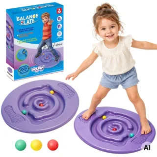 Apaļš balansēšanas dēlis ar labirintu, violets