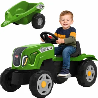 Claas Terra Maxx pedāļu traktors ar piekabi un atveramu motora pārsegu, 2–6 gadi