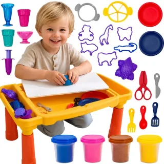 Radošais plastilīna galdiņš ar 40 piederumiem