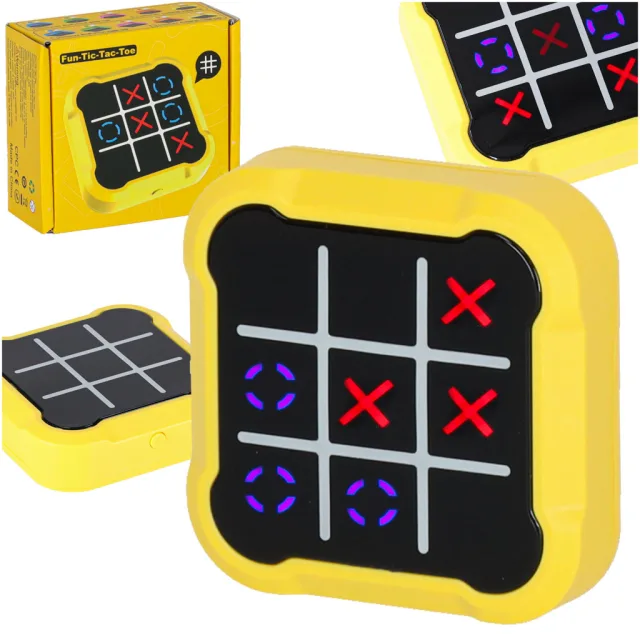Krustu rats elektroniskā puzzle spēle tic tac toe konsole portatīvā dzeltena