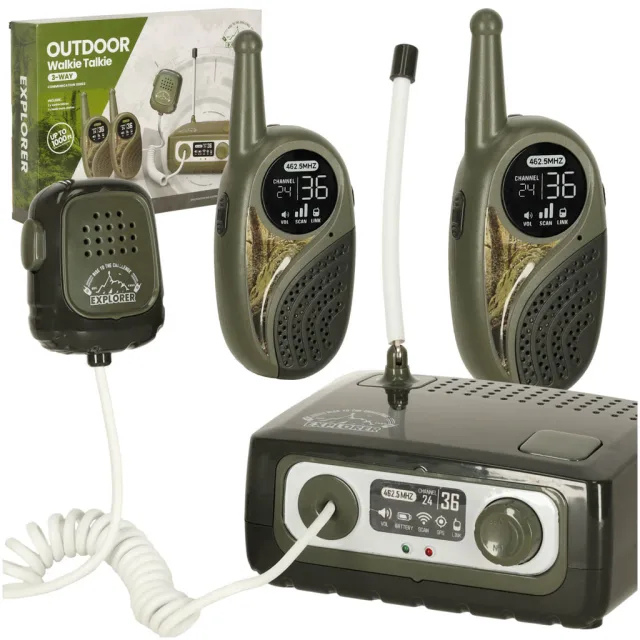 Walkie Talkie ratiņu komplekts ar PBX bērniem haki krāsā