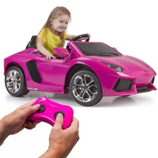 Lamborghini Aventador rozā elektriskā automašīna 6 V