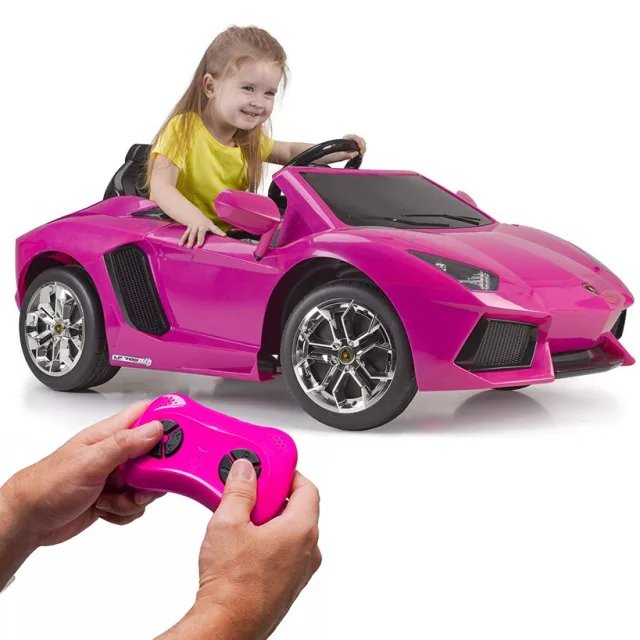Lamborghini Aventador rozā elektriskā automašīna 6 V