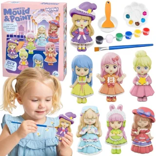 Radošais komplekts „Mould & Paint Princesses” ģipša figūriņu liešanai un krāsošanai