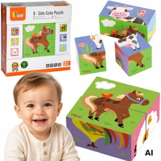 Koka puzle „Farma” — 4 klucīši