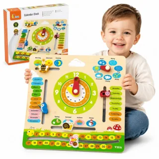 Viga Toys 44538 — Pulksteņi un laika apguve