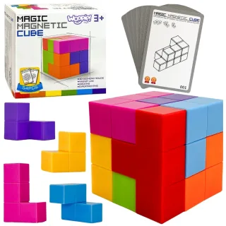 3D magnētisko Tetris klucīšu puzle ar kartītēm