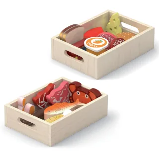Koka pārtikas produktu komplekts ar kastēm