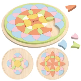 Pasteltoņu mandalas mozaīkas puzle — ziedi