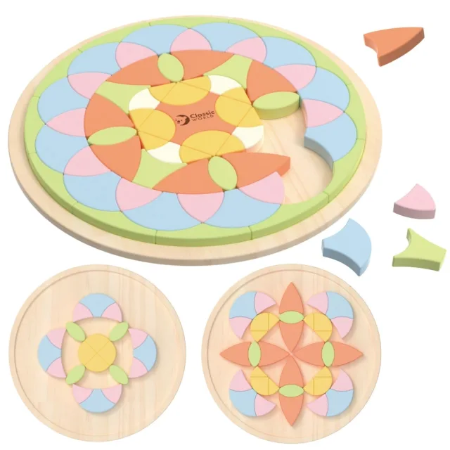 Pasteltoņu mandalas mozaīkas puzle — ziedi