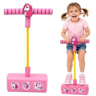 Putu pogo lēcējs bērniem ar rozā vienradža motīvu