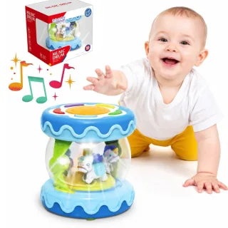 Bungu muzikālā rotaļlieta ar muzikālo kastīti un projektoru 3 vienā, ar rullīti rāpošanas apguvei