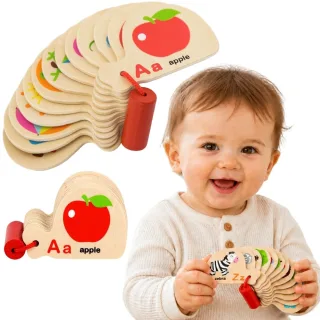Montessori koka grāmatiņa alfabēta un angļu valodas apguvei