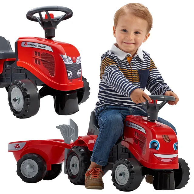 Massey Ferguson traktors-stumjamais ar piekabi, sarkans