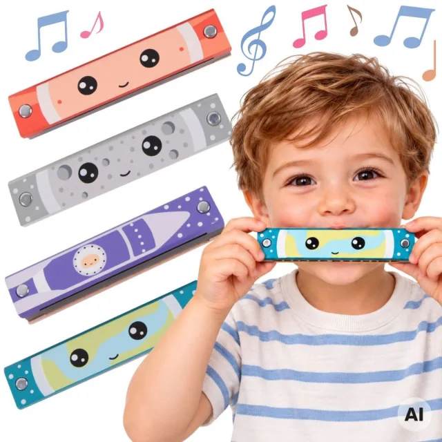 Koka mutes harmonikas rotaļlieta bērniem