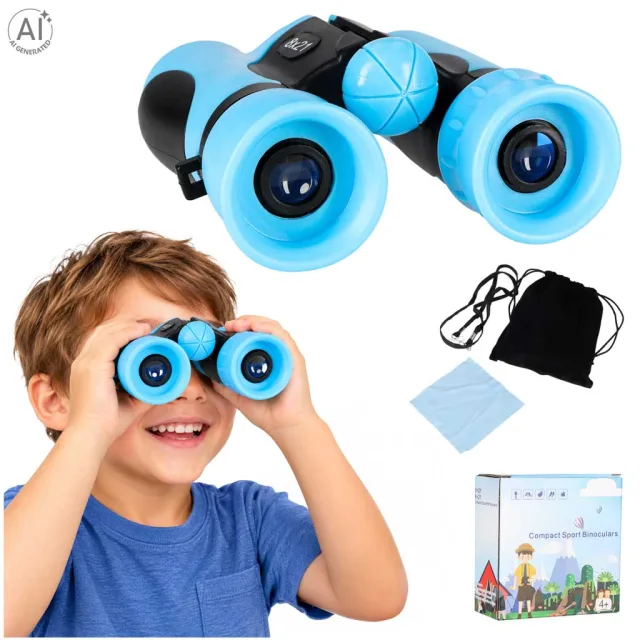 Bērnu binoklis putnu novērošanai 8x 21 mm HD, ar zilu apvalku