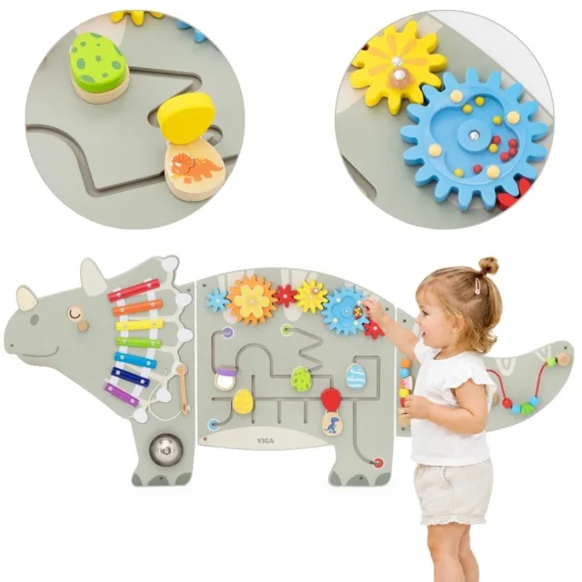 Sienas aktivitāšu panelis Triceratops, no 18 mēnešiem