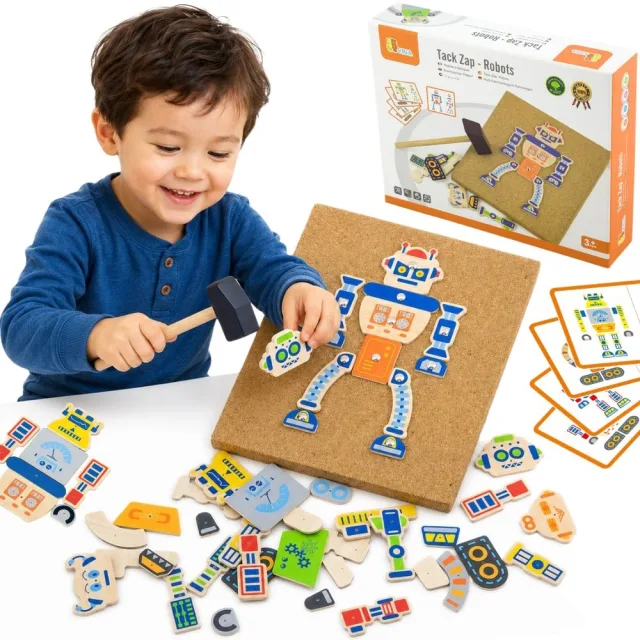 Koka robotu naglošanas komplekts, 45 detaļas