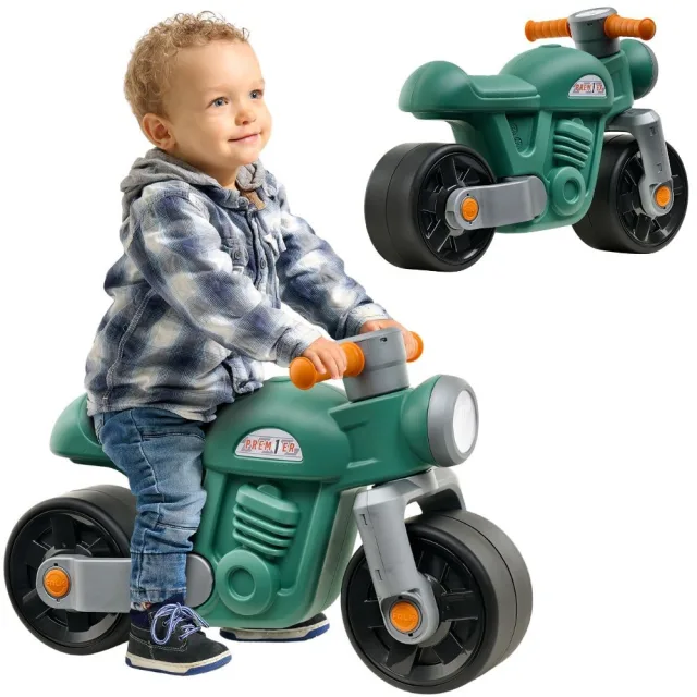 Moto Premier vintage zaļš braucamais motocikls bērniem no 1 līdz 3 gadiem