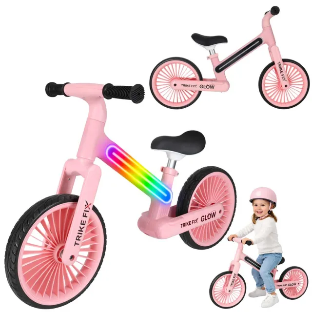 Trike Fix Glow LED distanču velosipēds rozā krāsā