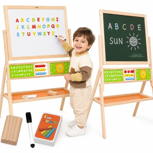 Liela divpusēja izglītojošā tāfele 2 in 1 ar piederumiem