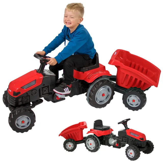 Farmer GoTrac MAXI pedāļu traktors ar piekabi