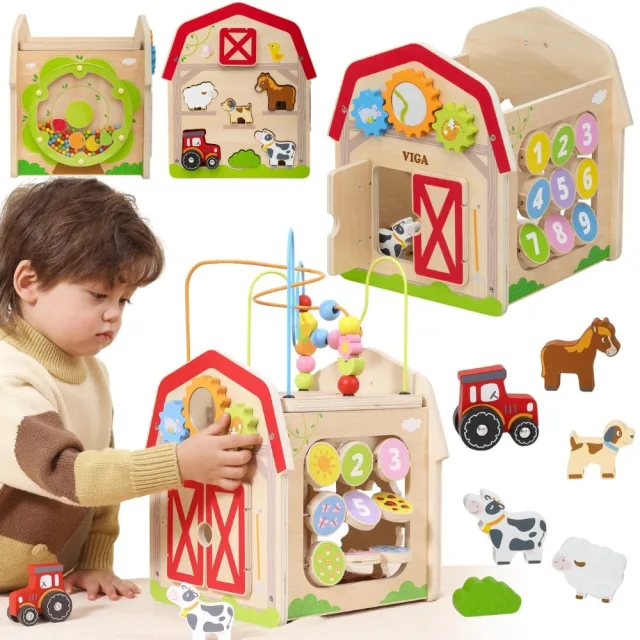 Koka izglītojošais kubs Activity Farm, 7 vienā