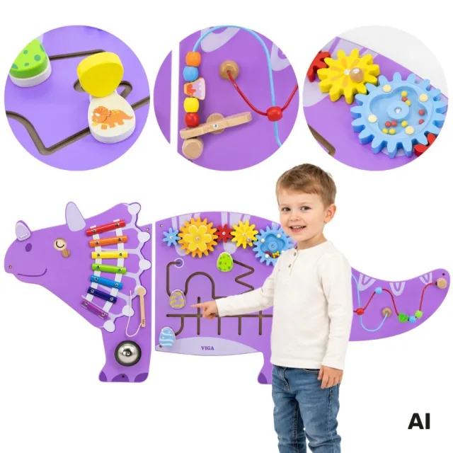 Koka sensorā un manipulāciju tāfele Triceratops