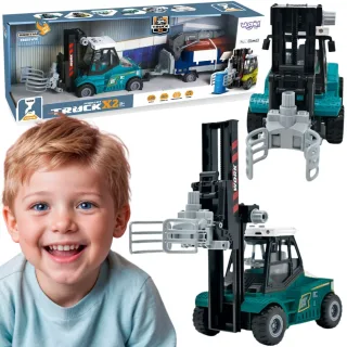 Truck X2 iekrāvējs ar piekabi un celtni