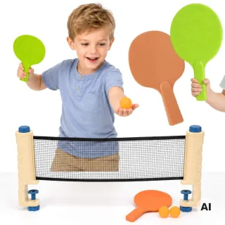 Galda tenisa komplekts ar tīklu, 6 detaļas