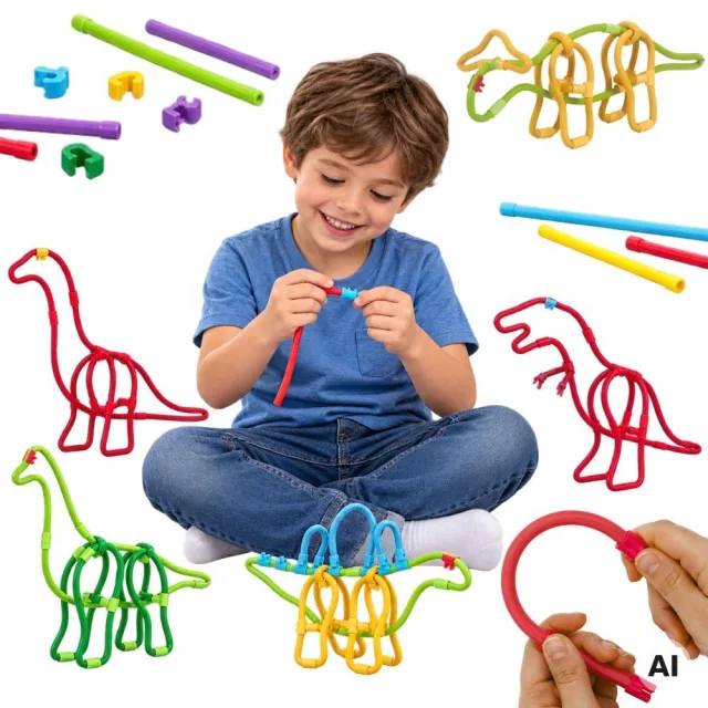 Kreatīvais 3D konstruktoru komplekts, 71 gab. — dinozauri