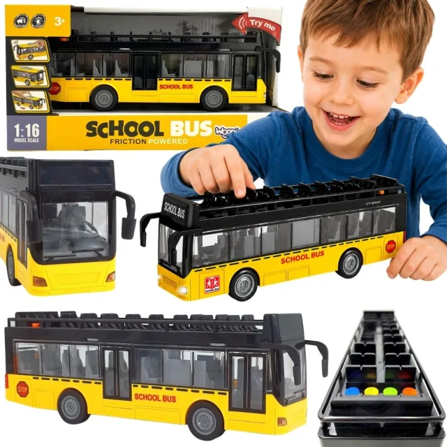 Autobuss ar gaismām un atveramām durvīm