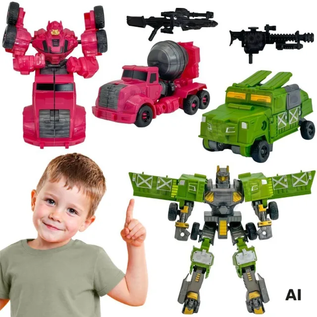 Transformējamo robotu kaujas automašīnu komplekts 4 vienā