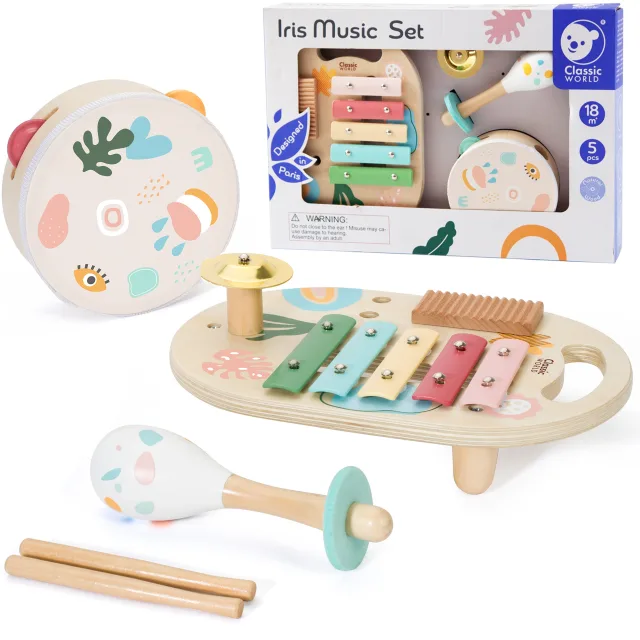 Bērnu mūzikas instrumentu komplekts, 5 gab.