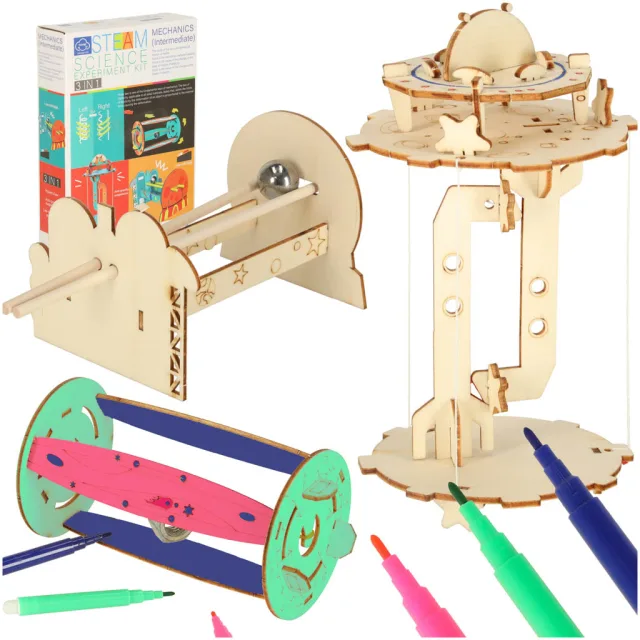 DIY zinātnisko eksperimentu komplekts mehānika 3in1