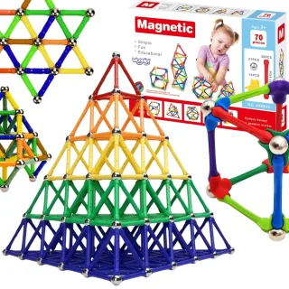 Magnētisko konstruktoru komplekts — 70 detaļas