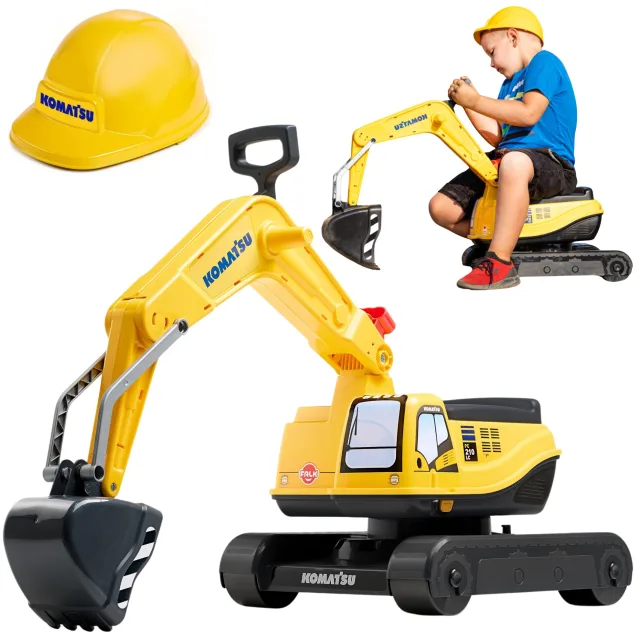 Komatsu Digger kopakņotājs-braucamrīks ar rotējošu kausu un ķiveri