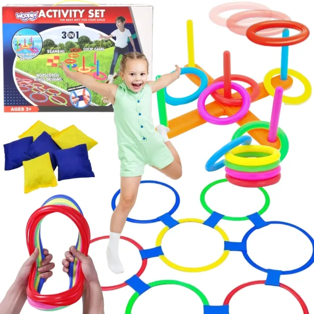 3 vienā spēļu komplekts: Serso, klasītes un Cornhole