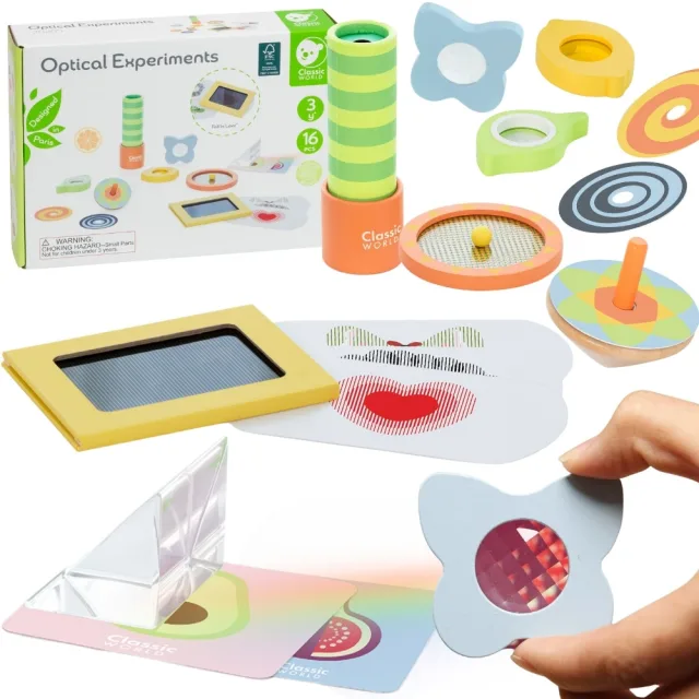 Optikas eksperimentu komplekts, 16 detaļas