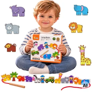 Koka Safari un ZOO aukliņā veramie klucīši