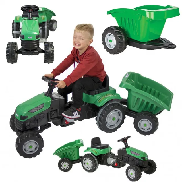 Pedāļu traktors Farmer GoTrac MAXI ar piekabi