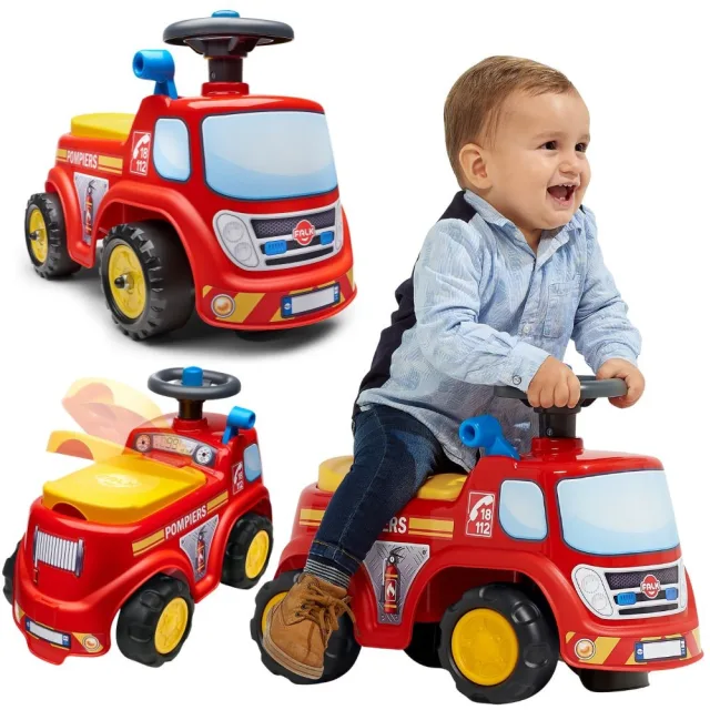 Fireman ugunsdzēsēju automašīna-ride-on ar skaņas signālu, no 1 gada