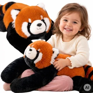 Ruda Panda svērta sensorā mīkstā rotaļlieta, 1 kg