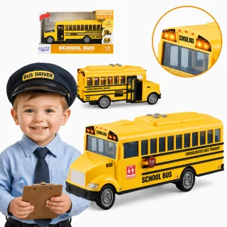 Interaktīvs skolas autobuss 1:20 ar gaismu un skaņu